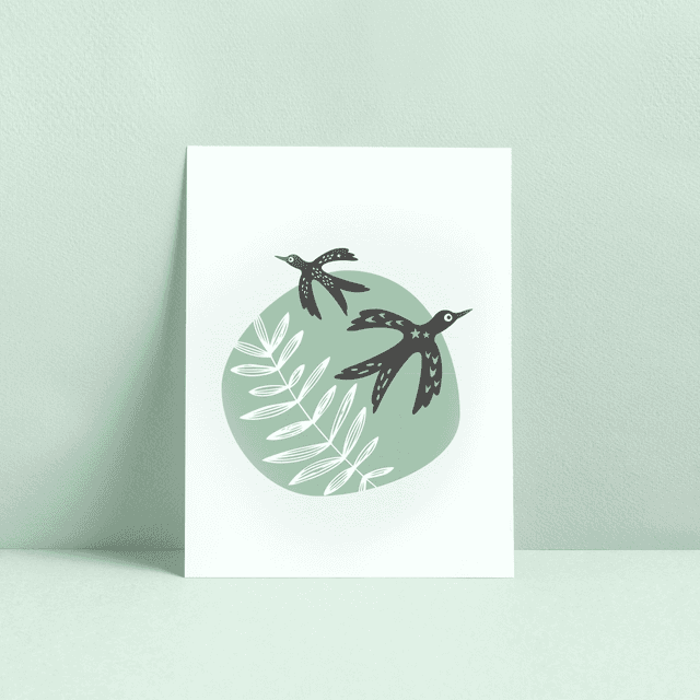AFFICHE MINI ENVOLÉE CÉLADON