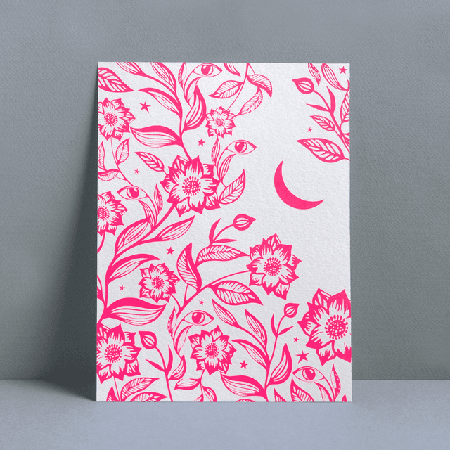 AFFICHE DOUCE NUIT ROSE FLUO
