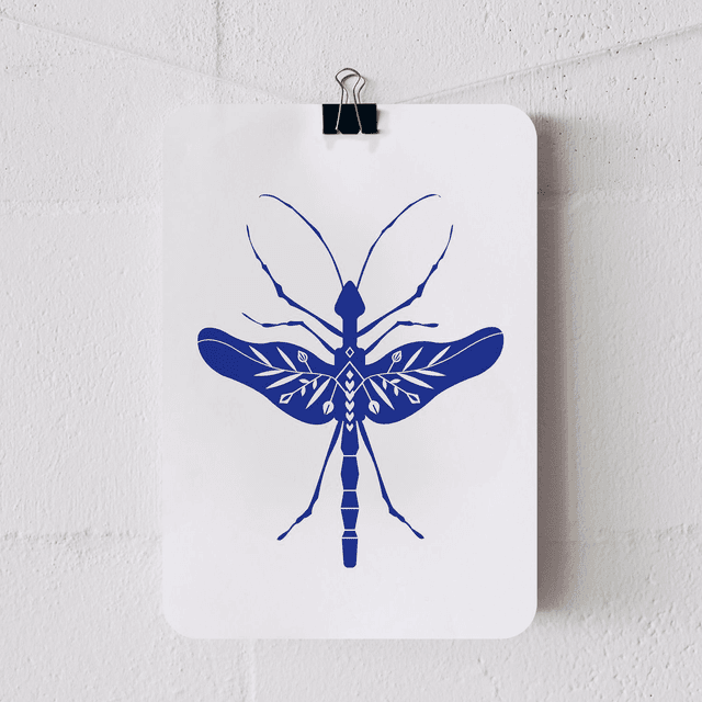 CARTE LIBELLULE BLEUE